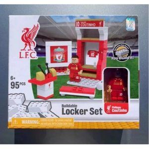 LFC Liverpool PHILIPPE COUTINHO Bricks Blocks Toy Soccer Locker Set 95 Pieces
